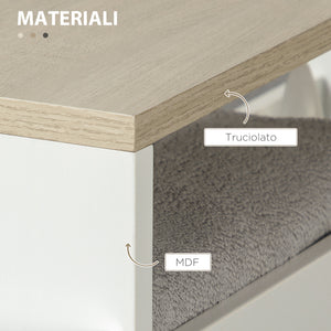 EASYCOMFORT  Carrello Bagno Salvaspazio a 3 Ripiani con Rotelle e Maniglia in Legno, 48x15x80cm, Bianco