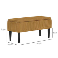 Easycomfort Panca Fondoletto in Poliestere e Legno per Camera da Letto e Ingresso, 95x38x45 cm, Arancione
