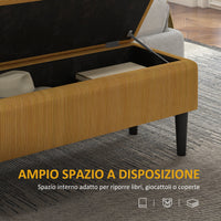 Easycomfort Panca Fondoletto in Poliestere e Legno per Camera da Letto e Ingresso, 95x38x45 cm, Arancione