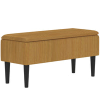 Easycomfort Panca Fondoletto in Poliestere e Legno per Camera da Letto e Ingresso, 95x38x45 cm, Arancione