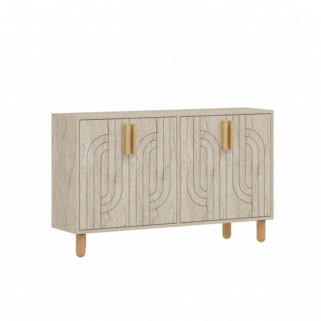 Credenza in legno "Rodney" - 120 x 30 x 74 cm - Travertino