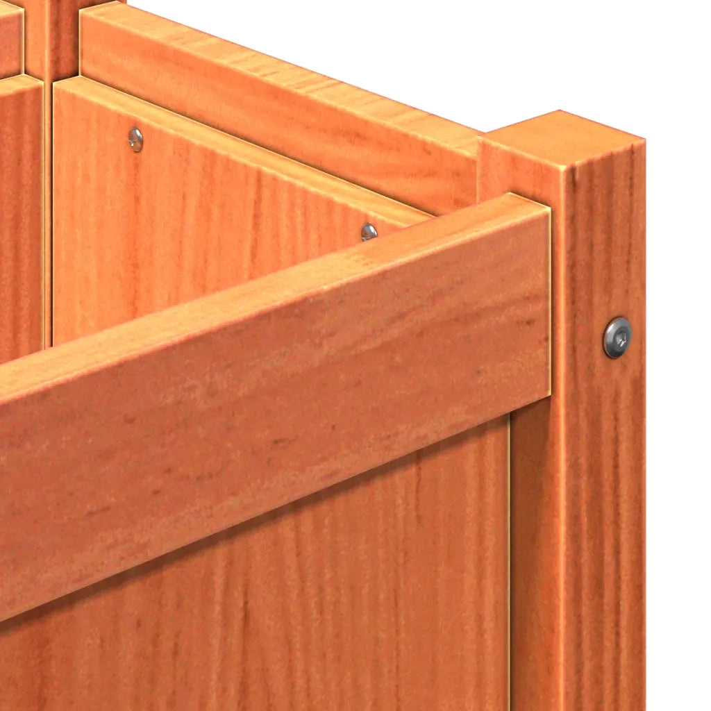 Fioriere da Giardino 2pz Marrone Cera Legno Massello di Pino 837479