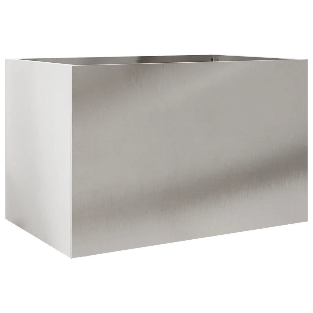 Fioriera | Cassetta per fiori | Vaso Argento 62x40x39 cm in Acciaio Inox