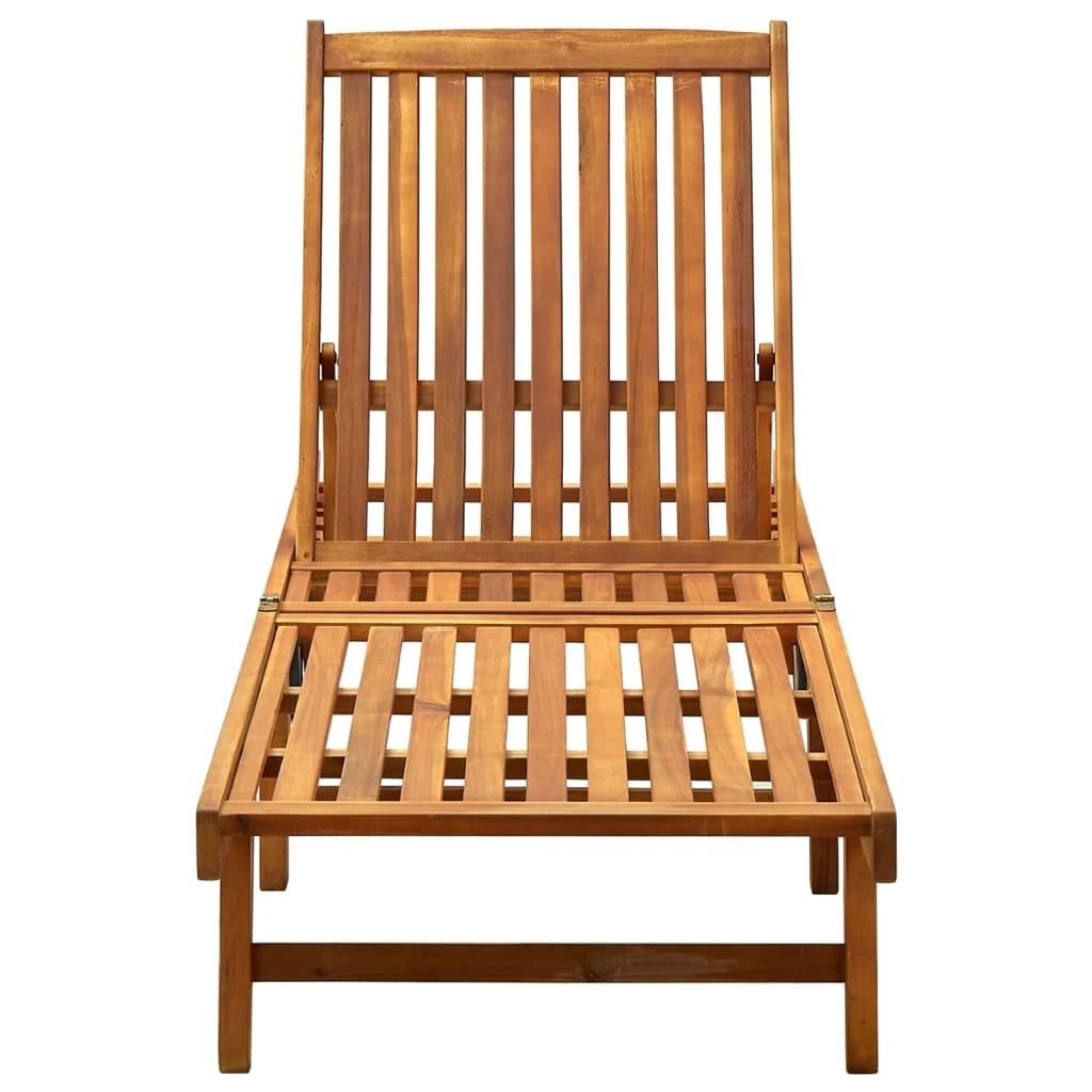 Lettino prendisole sedia a sdraio lettino prendisole letto da giardino mobili da esterno per patio con cuscino legno massello di acacia 02_0012353