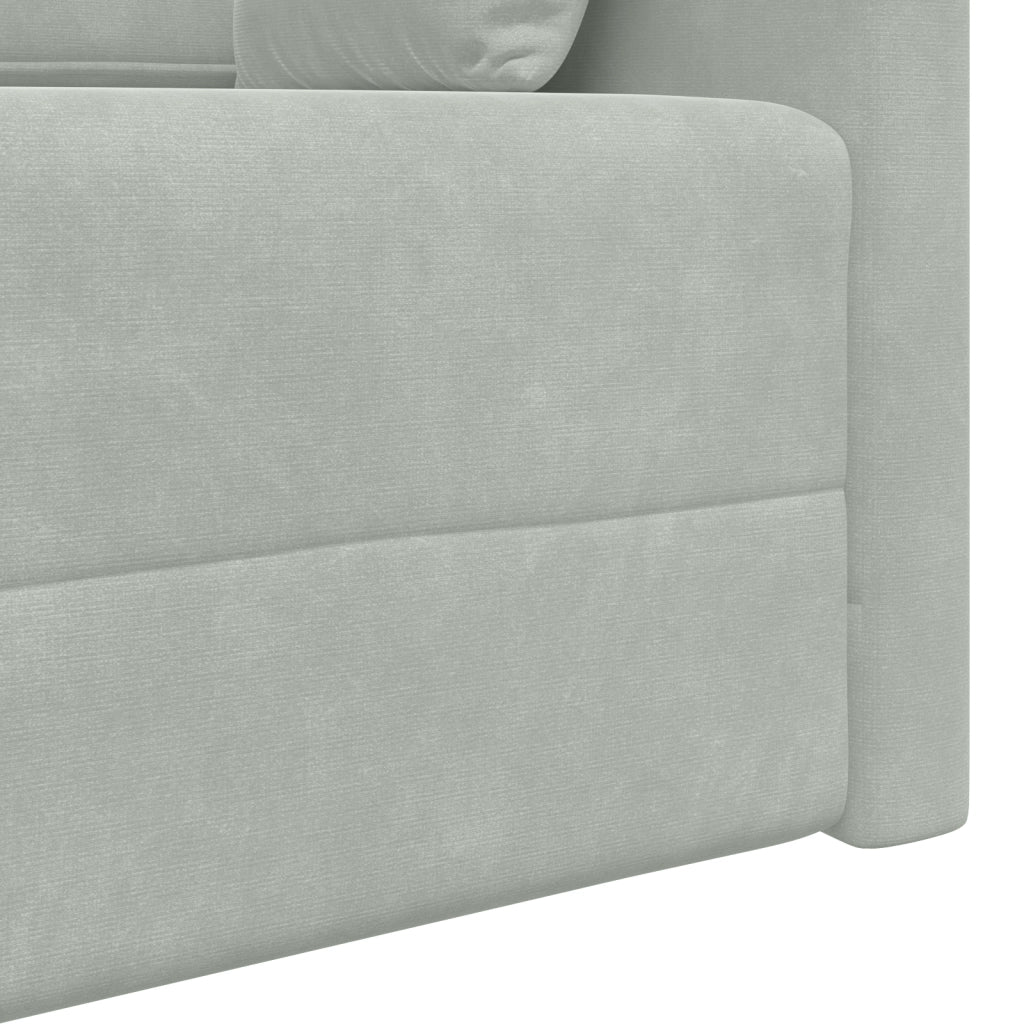 Divano Letto a Terra 2-in-1 Grigio Chiaro 213x144x60 cm Velluto