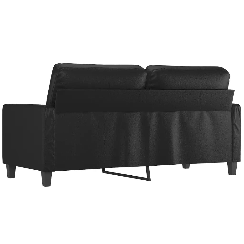 Divano a 2 Posti Nero 140 cm in Similpelle 359137