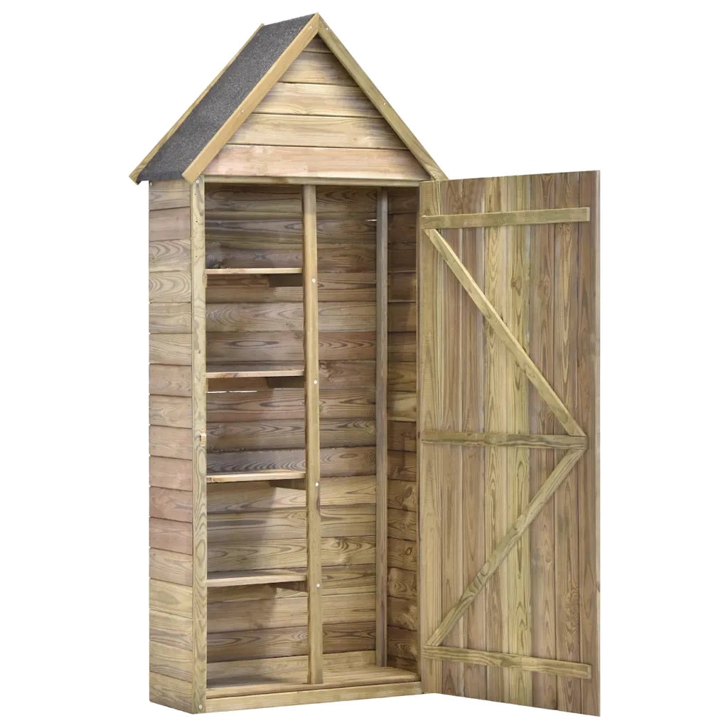 Capanno da Giardino con Porta 69,5x32x178 cm in Pino Impregnato 46358