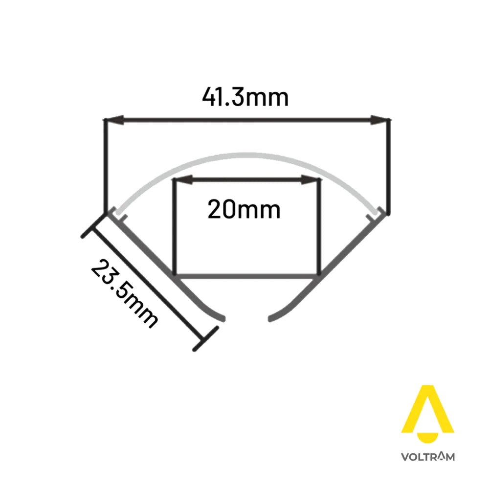 Profilo angolare in alluminio silver 1mt per doppia striscia led
