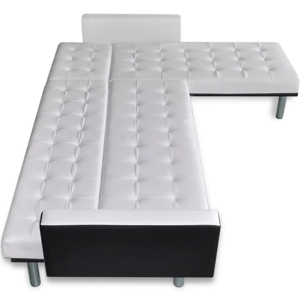 Divano letto angolare in similpelle bianca 02_0019590