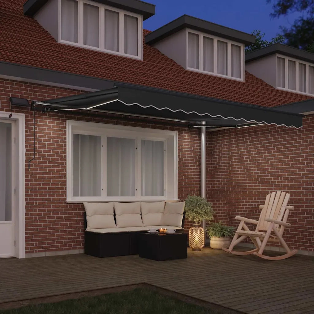 Tenda da Sole con Antracite 3,5 x 2,5 m Metallo 46872