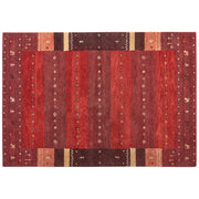 Tappeto Gabbeh rosso in lana con motivo natalizio fatto a mano 160 x 230 cm soggiorno camera da letto
