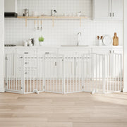 Cancello Cani Porta Pieghevole Bianco 6 Pannelli 300 cm Pioppo 352215