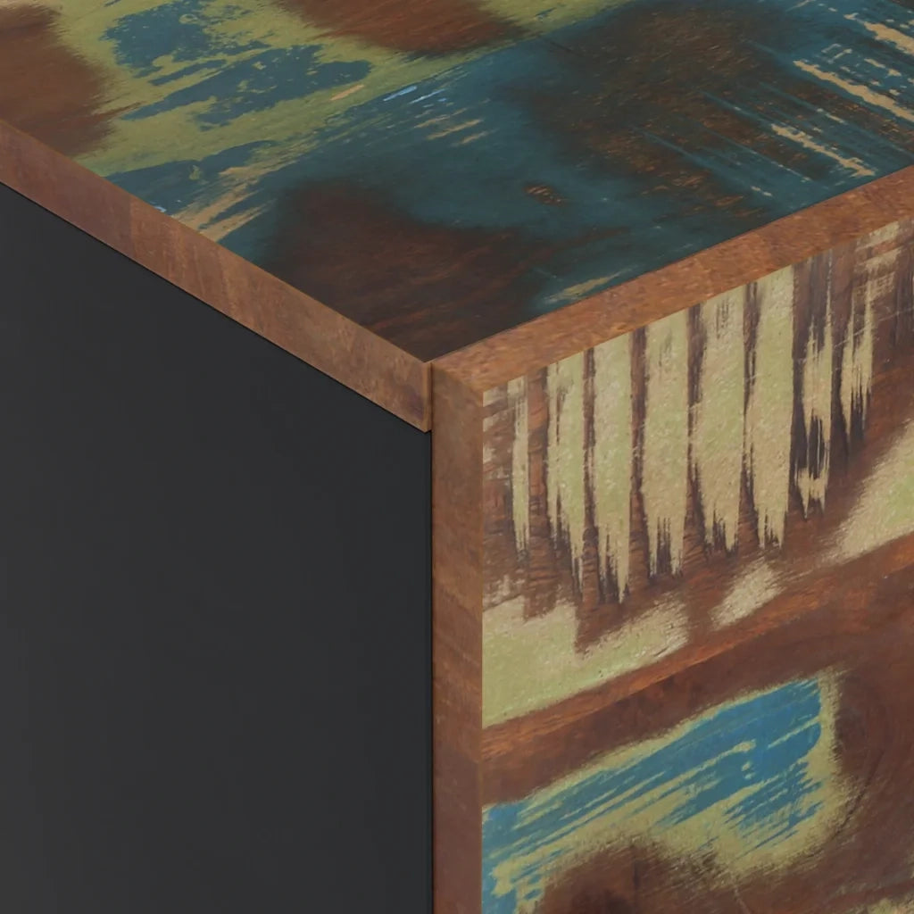 Credenza con 3 Ante-Buffet-Armadio da cucina 40x33x110cm Legno Massello Recupero e Ferro