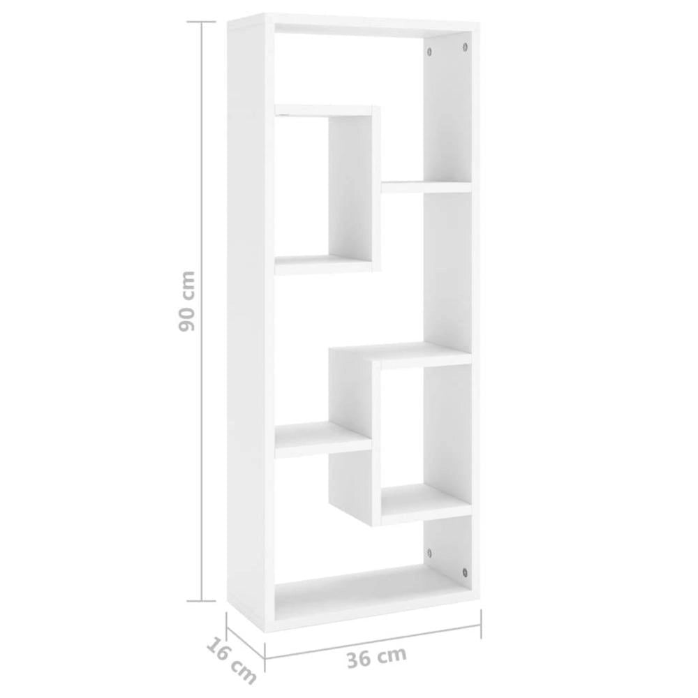 Wall Shelf White 36x16x90 Cm Wood Composite