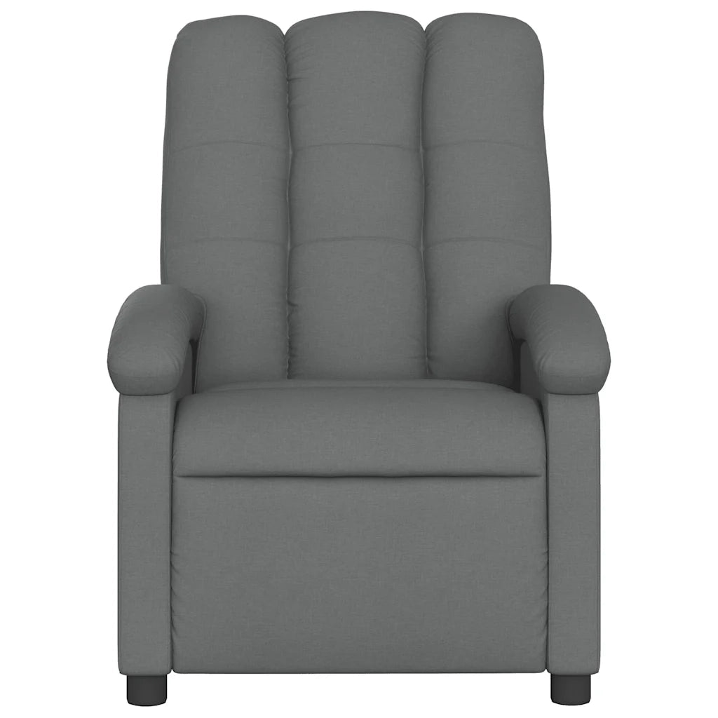 Divano Sedia-Poltrona Reclinabile Massaggio Elettrica Grigio Scuro Tessuto 405243