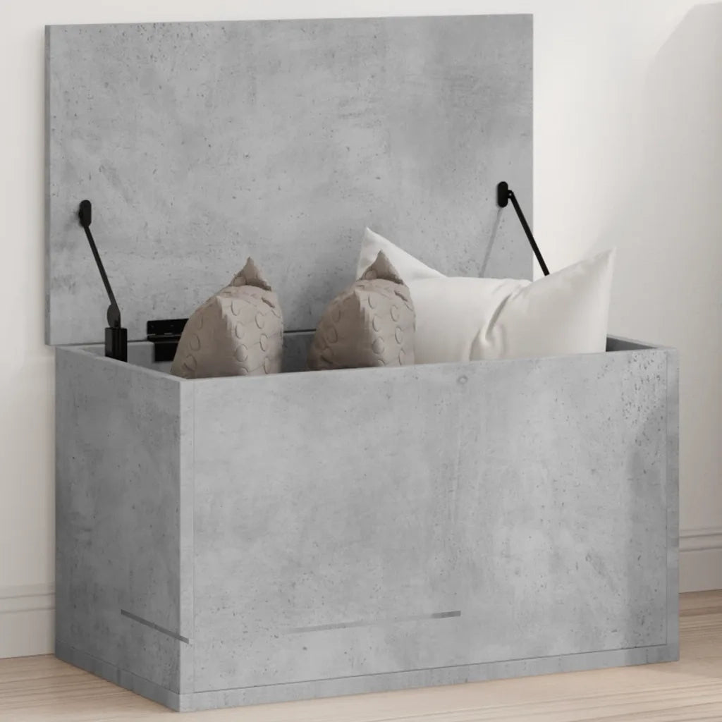 vidaXL Contenitore Portaoggetti Grigio Cemento 60x35x35cm Truciolato