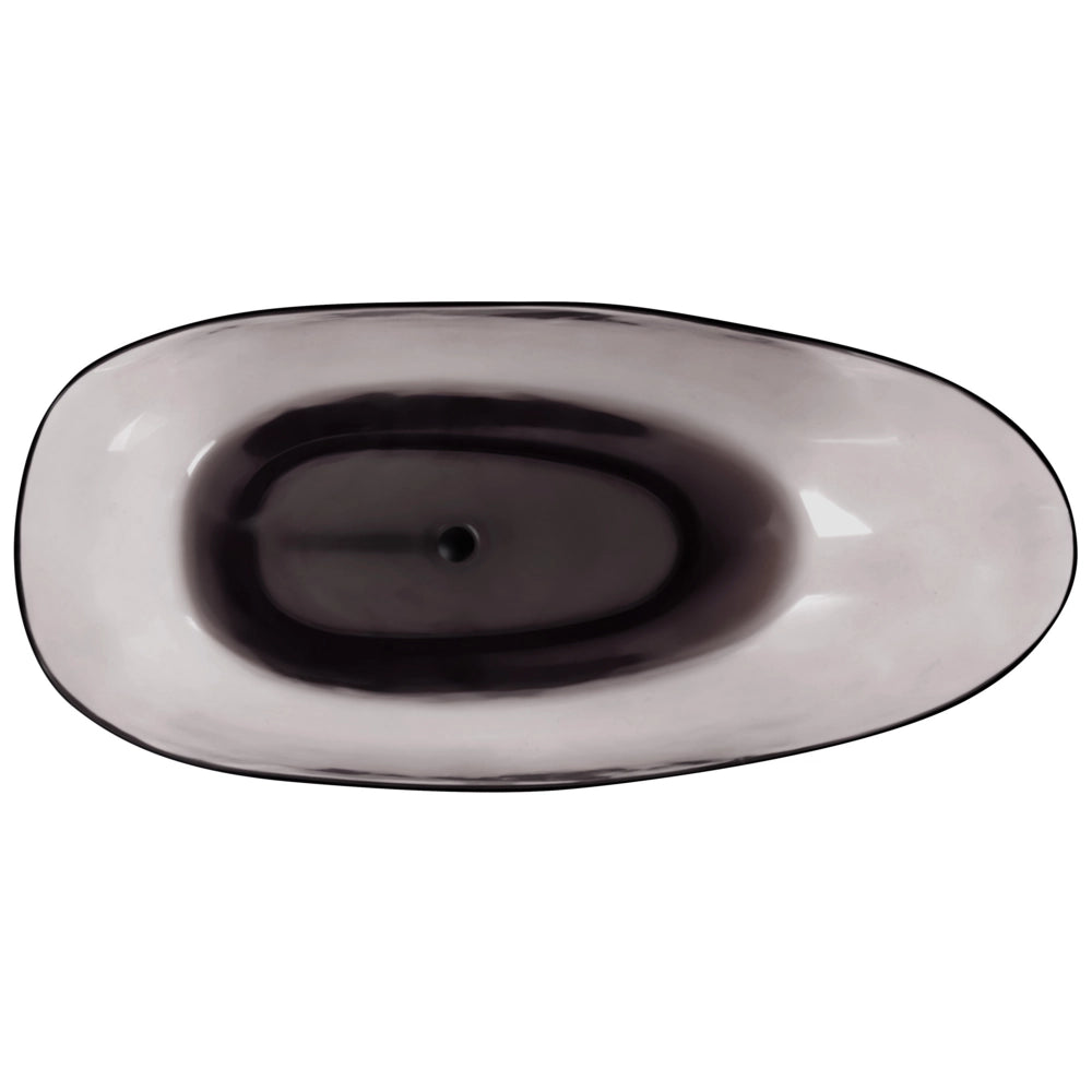 Vasca da bagno moderna con superficie solida ovale trasparente nero 1690 x 780 mm design moderno semplice
