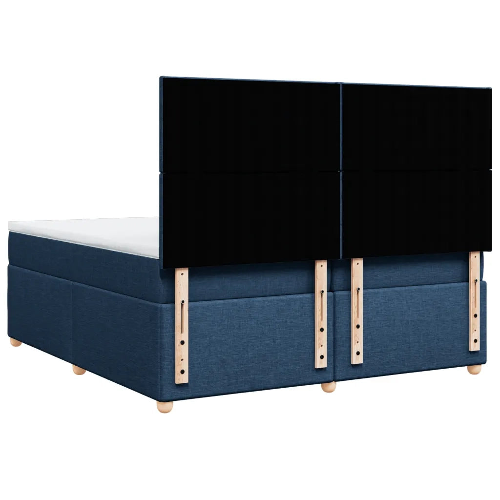 Giroletto a Molle con Materasso Blu 200x200 cm in Tessuto 3293686