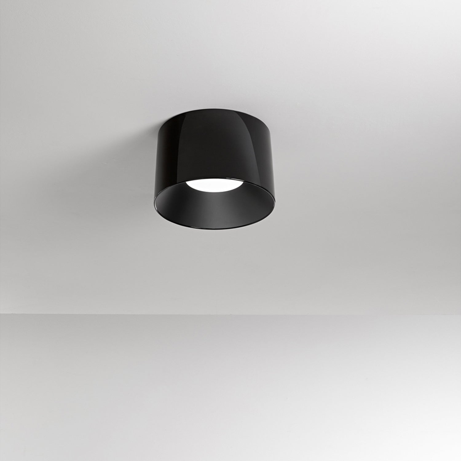 Plafoniera Moderna Hole Metallo Nero Lucido Led 24W Dimmerabile Ip20
