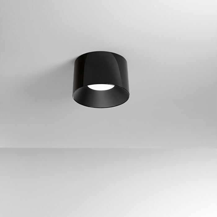 Plafoniera Moderna Hole Metallo Nero Lucido Led 24W Dimmerabile Ip20