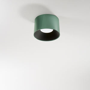 Plafoniera Moderna Hole Metallo Verde Lucido Led 24W Dimmerabile Ip20
