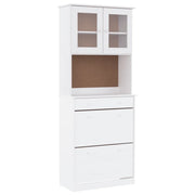 Credenza | Madia | Buffet da pranzo | Armadio da pranzo ALTA Bianca 77x35x188 cm in Legno Massello di Pino