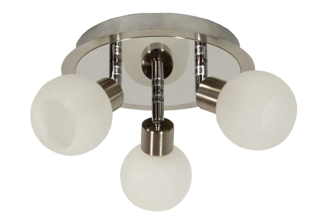 Plafoniera Candellux Alabaster 3 luci G9 cromo 30cm