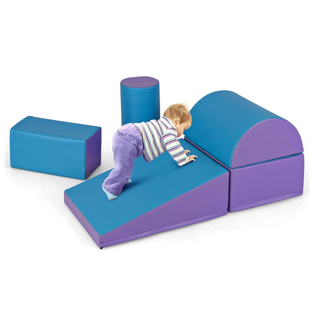 Set di gioco da arrampicata per bambini da 5 pezzi, Strutture di gioco in schiuma impermeabili Blu scuro
