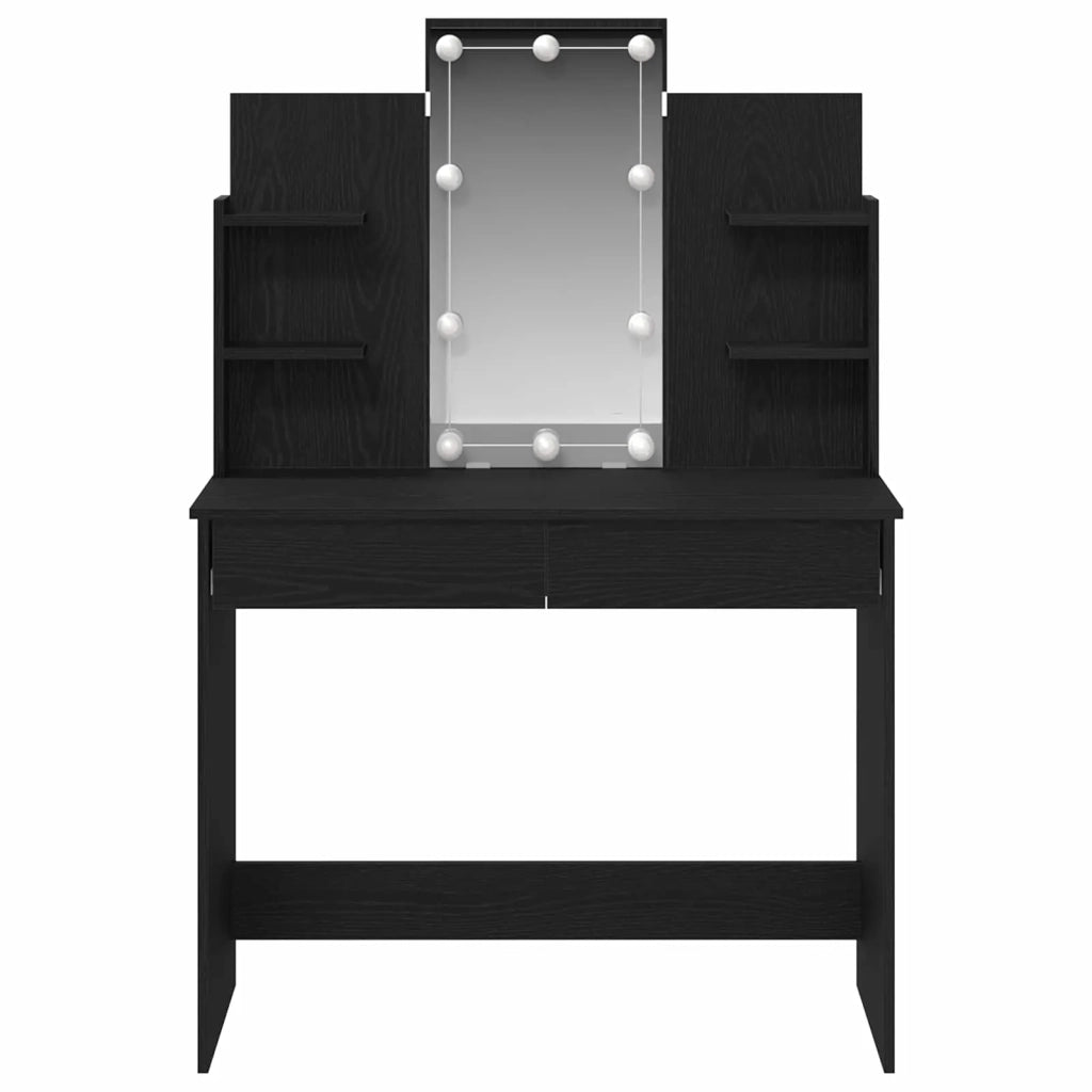 Tavolo da Trucco Rovere Nero 96 x 39 x 142 cm Legno multistrato 862109
