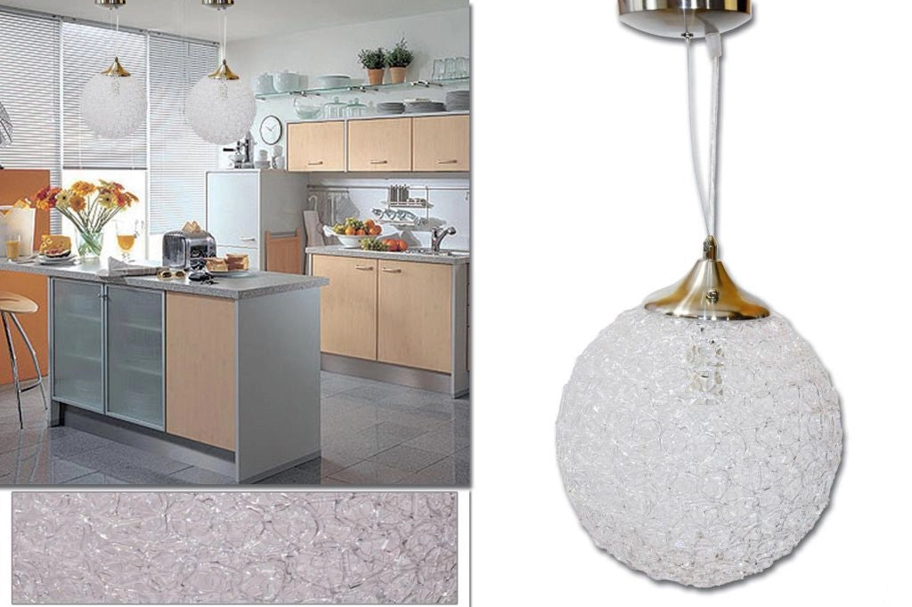 Lampadario a Soffitto Effetto Vetro Bijour in Pvc Bianco