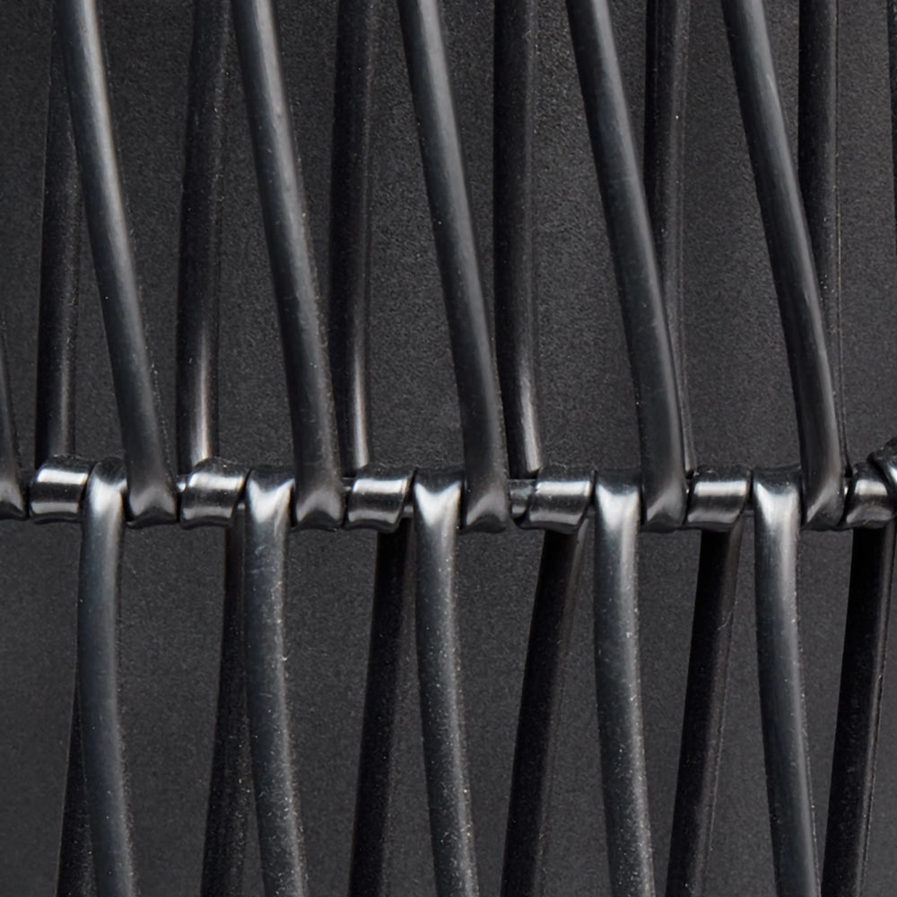Set di 2 vasi in finto rattan nero per piante con inserto interni ed esterni