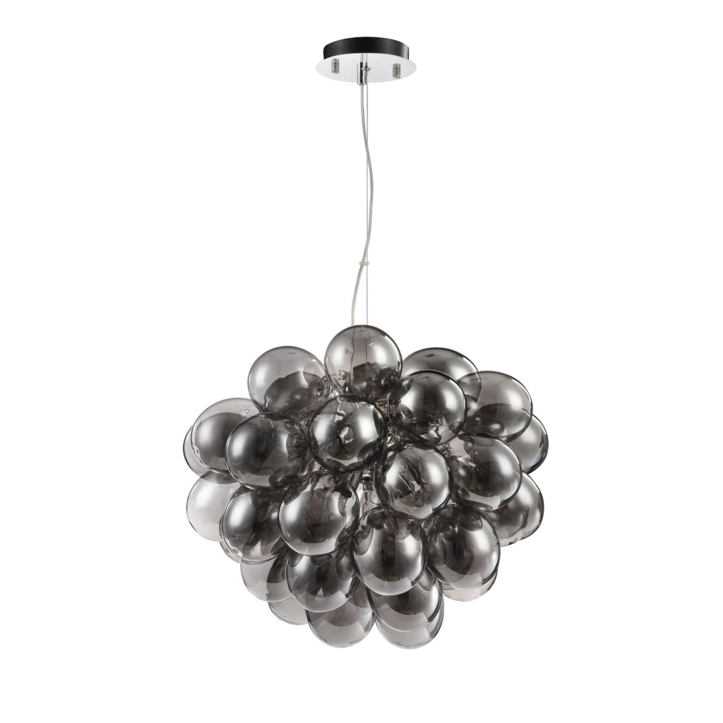 Maytoni Lampadario contemporaneo Baldo 8 luci G9 nichel metallo diffusore vetro fumè