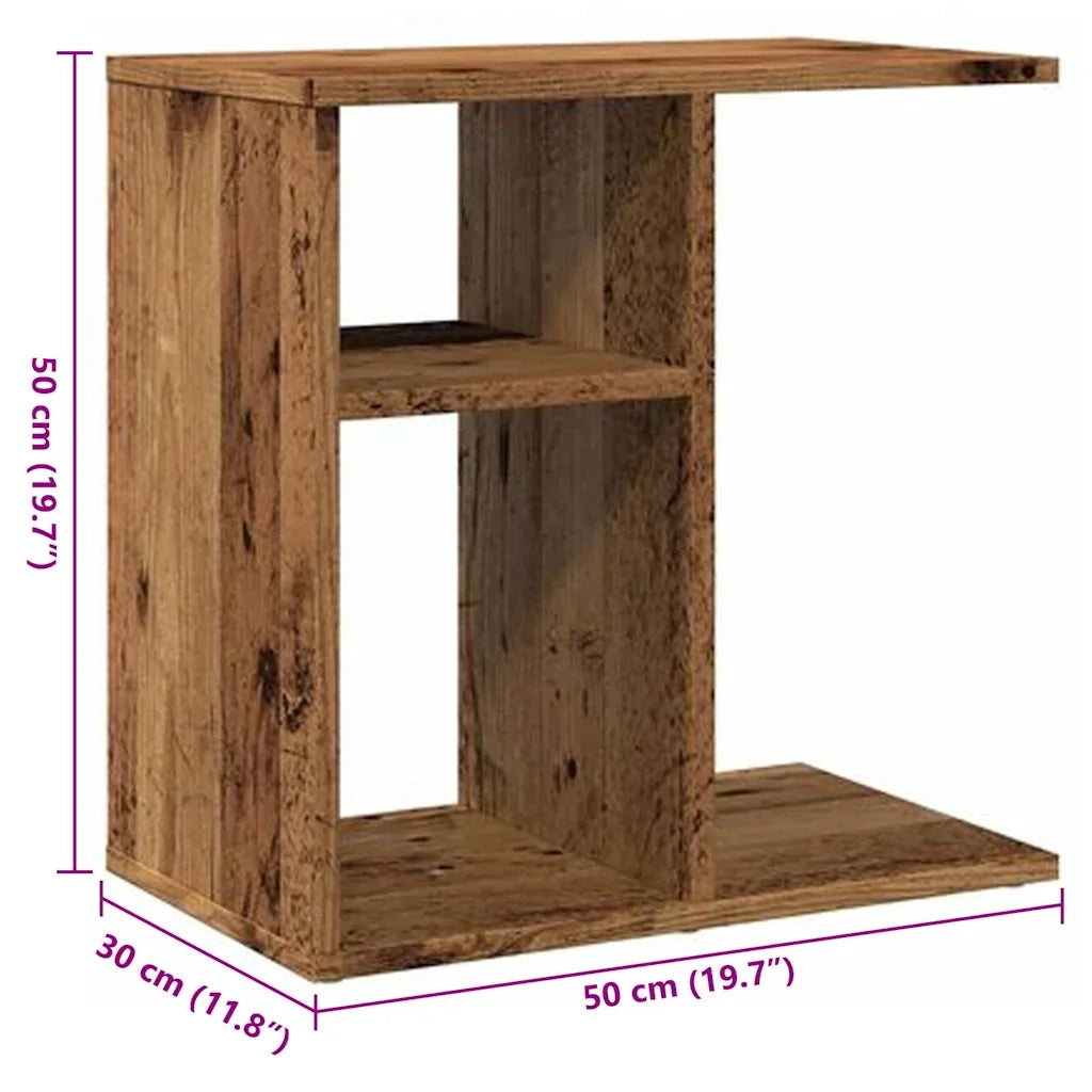 Tavolino Legno Vecchio 50x30x50 cm in Legno Multistrato
