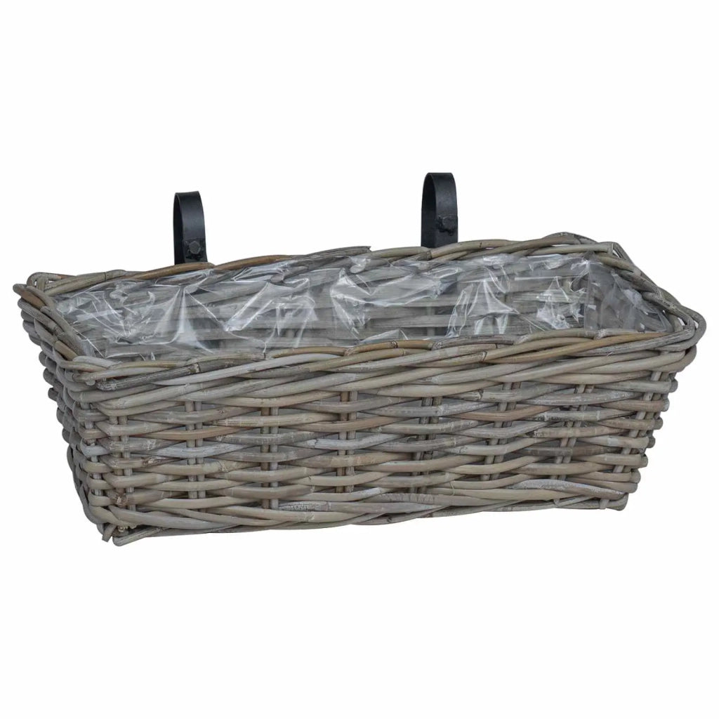 Cestino Appendibile per Piante 2 pcs Grigio 48 x 22 x 15 cm