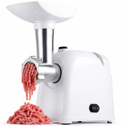 Tritacarne Elettrico Potenza 1000W con Lame in Acciaio Inox e Accessori Bianco