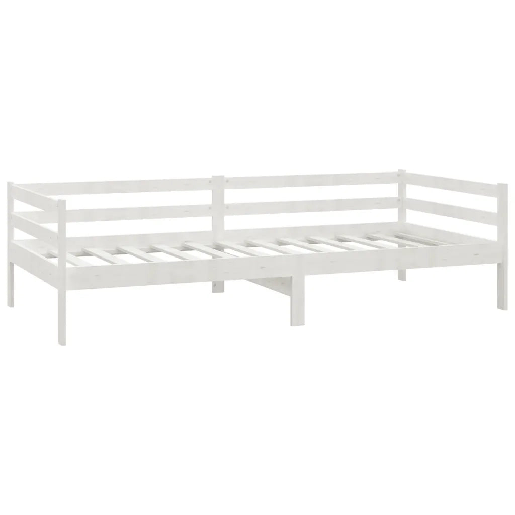 Divano Letto con Cassetti 90x200 cm Bianco in Massello di Pino 3083675