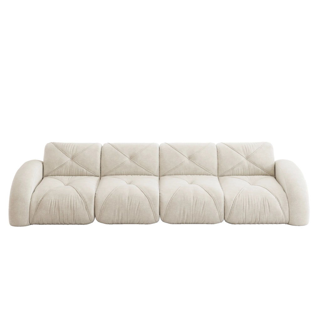 Divano modulare senza struttura in ciniglia beige chiaro HOMVRA