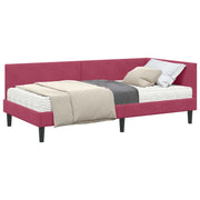 Letto singolo | Letto per adulti | Struttura Letto Angolare con Materasso 2 pcs Verde Velluto