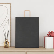 Sacchetti di Carta 250 pz con Manici Neri 32x12x42 cm 4101872