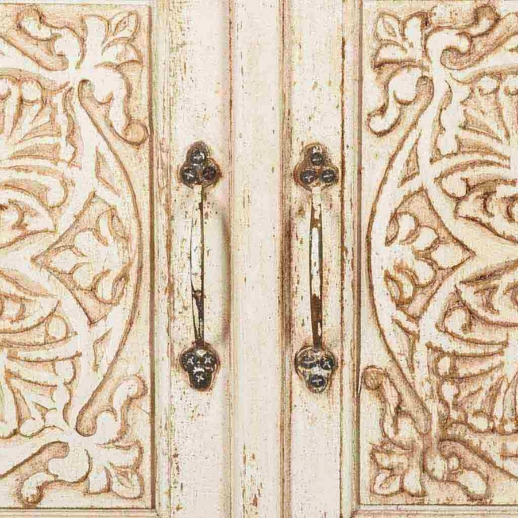 Armadio in legno intagliato finitura artigianale 96x40x167h cm