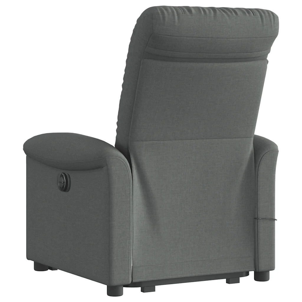 Poltrona Alzapersona Massaggi Reclinabile Grigio Scuro Tessuto 3303265