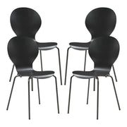 Set di 4 sedie da pranzo 85 x 48 x 50 cm design moderno robuste nere 03_0009820