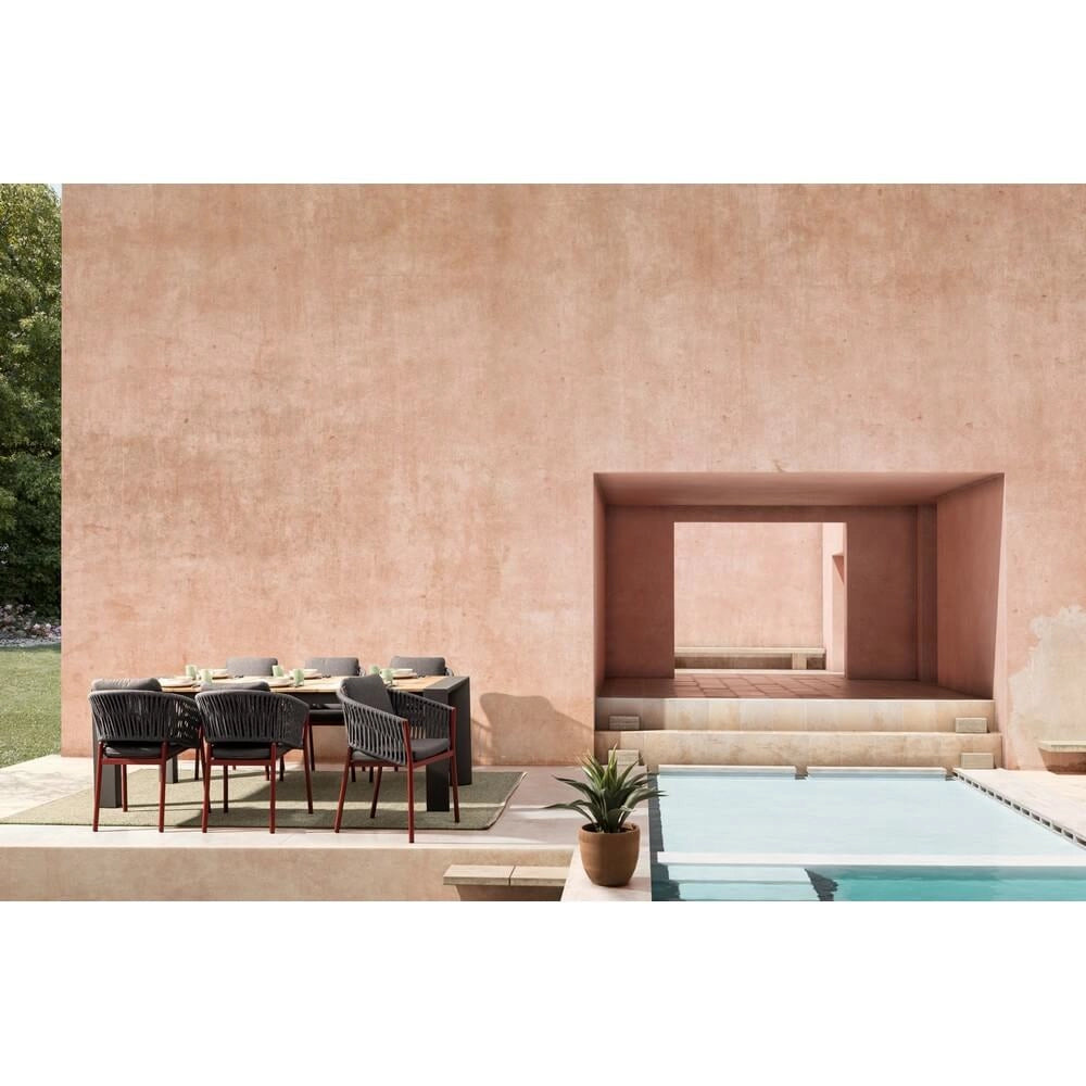 Tavolo da Giardino Allungabile in Alluminio e Teak 228/294x100 cm - CAMERON