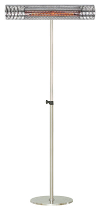 Stufa Elettrica ad Infrarossi a Piantana 2000W con Telecomando per Esterni Argento