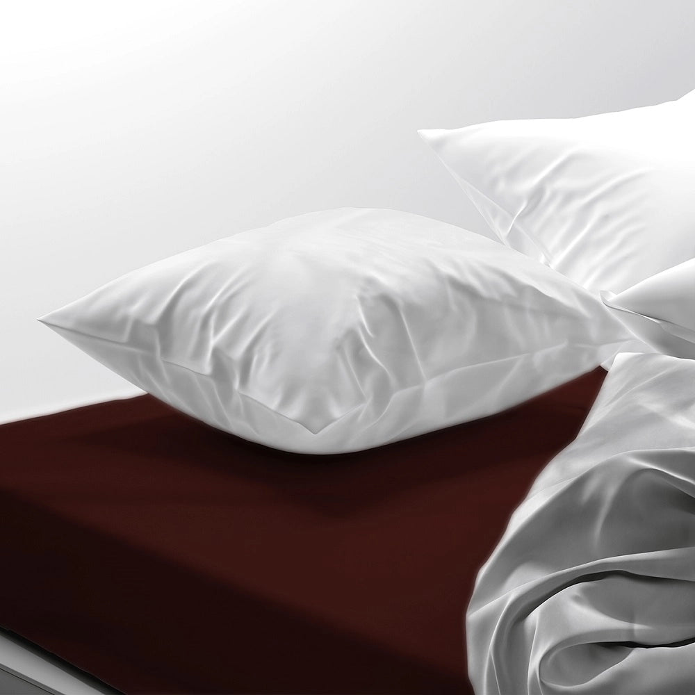 Lenzuolo letto sotto con angoli 100% puro cotone Made in Italy tinta unita Marrone - 1 Piazza e mezza