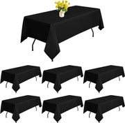 Tavolo nero in poliestere 153 x 320 cm - 6 pezzi - copricuscini - resistente a macchie e pieghe - lavabile - per tavoli rettangolari da 8 piedi - matrimonio festa compleanno