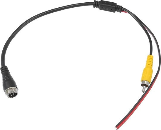 Adattatore di camera auto M12 stekker a RCA AV bus con filo di trigger - Per retrovisori di parcheggio