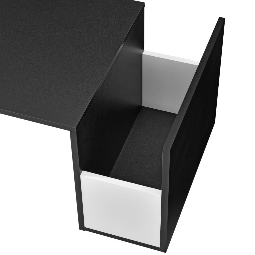 Tavolino da Salotto Bollnäs con Vano Aperto Laterale 90 x 45 x 35 cm - Nero [en.casa]
