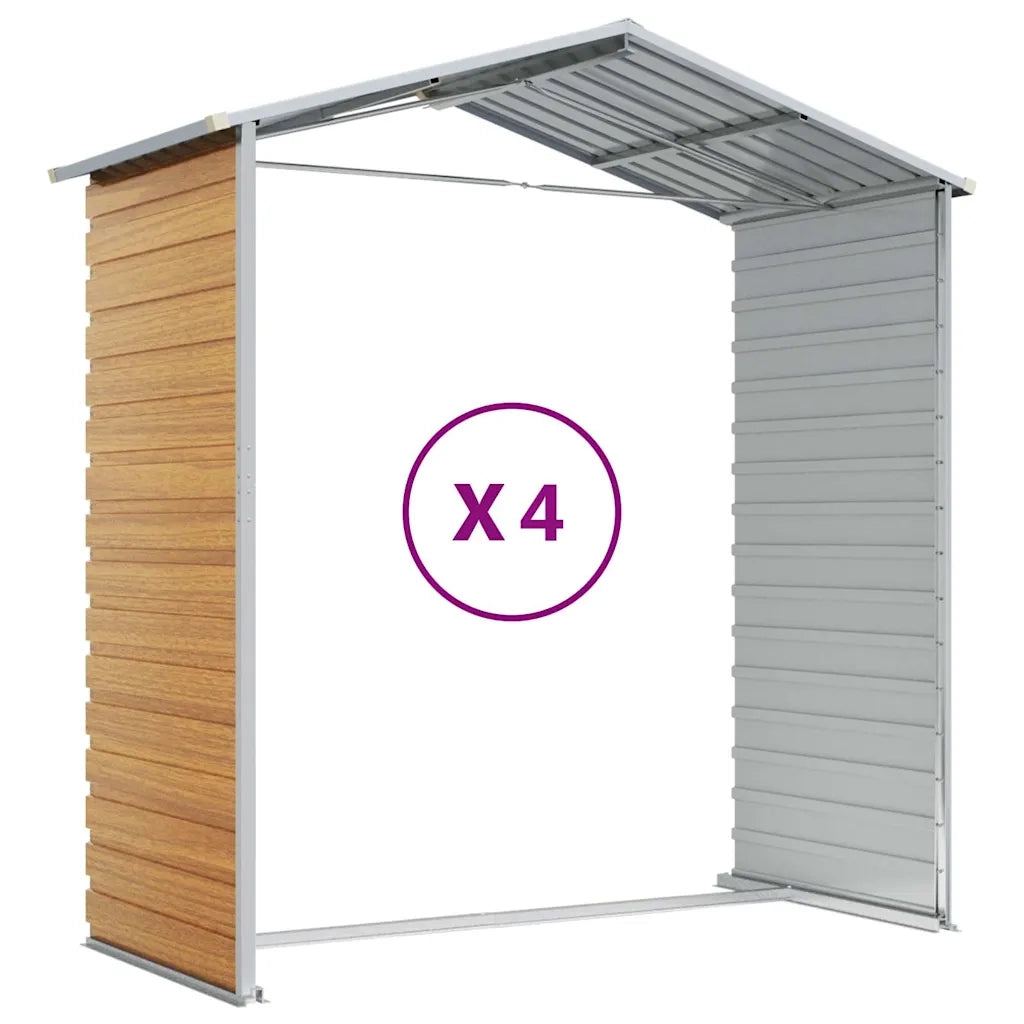 Capanno Giardino Marrone Chiaro 191x385x198cm Acciaio Zincato 3188278