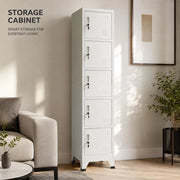 Locker Cabinet, Light Grey, 38x40x180 Cm, Steel